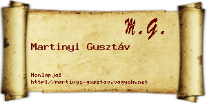 Martinyi Gusztáv névjegykártya